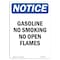 Signmission OSHA Notice Sign, 10" H, 7" W, Rigid Plastic, Gasoline No Smoking No Open Flames Sign, Portrait OS-NS-P-710-V-13071 - alternate 1